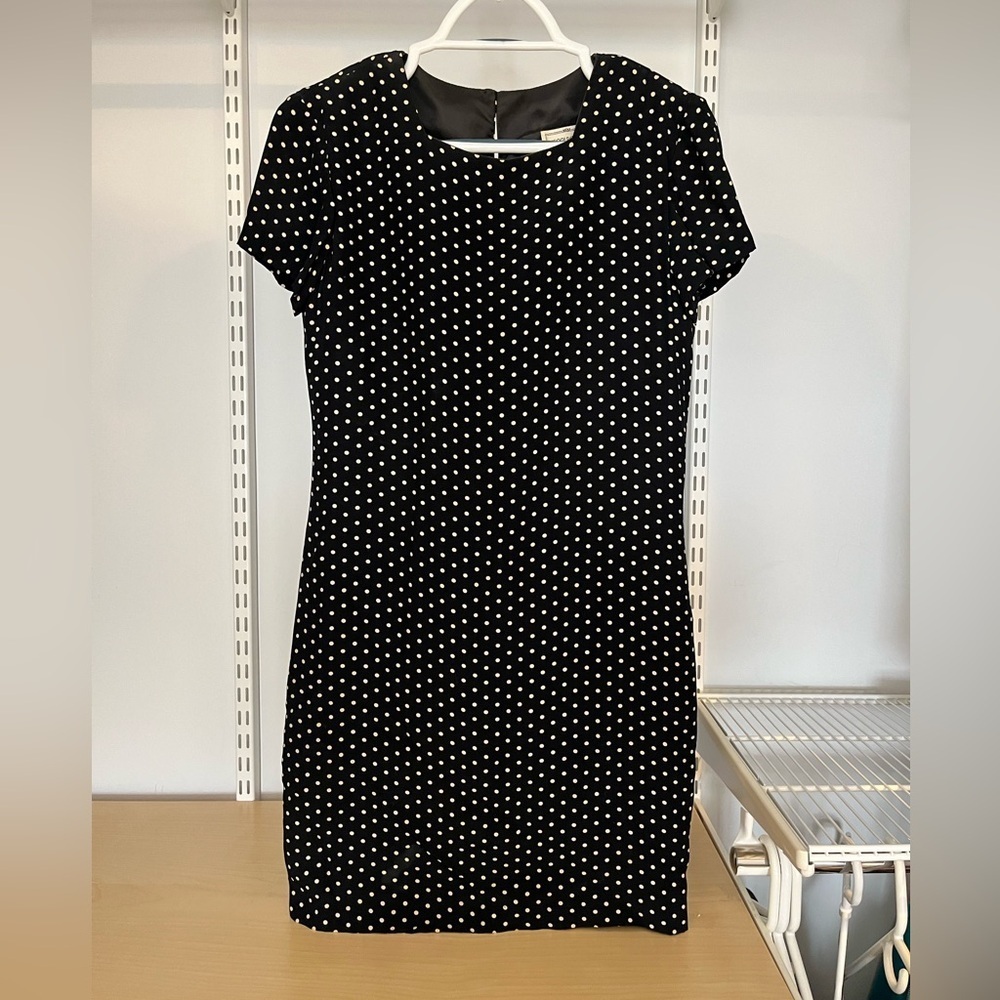 Vintage Henri Bendel Black Polka Dot Dress